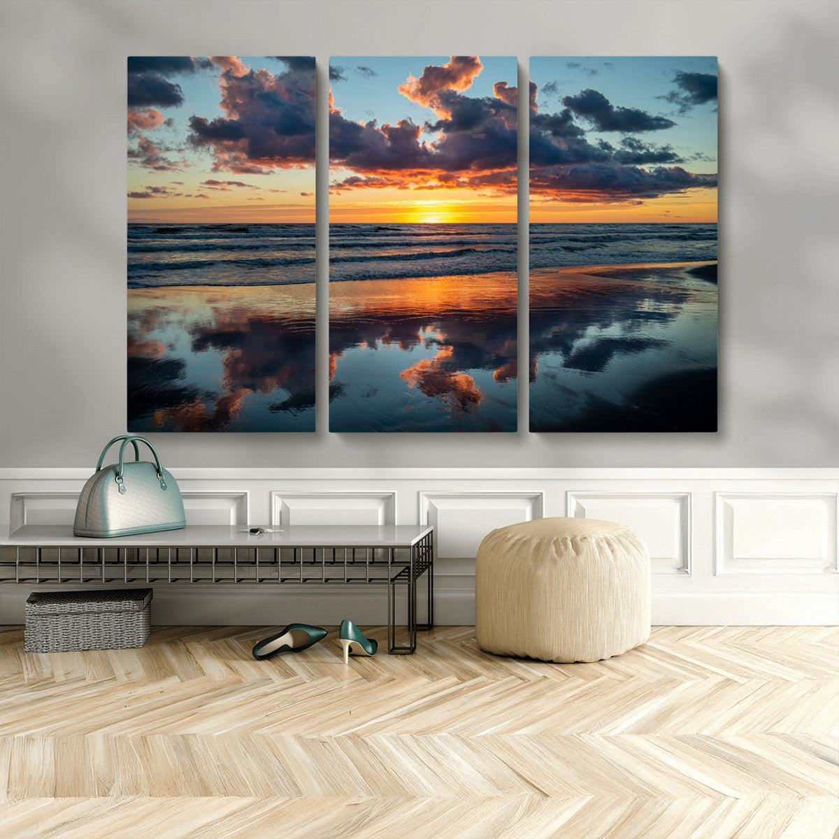 Beach Sunset Print - Stunning Ocean Canvas Artwork with