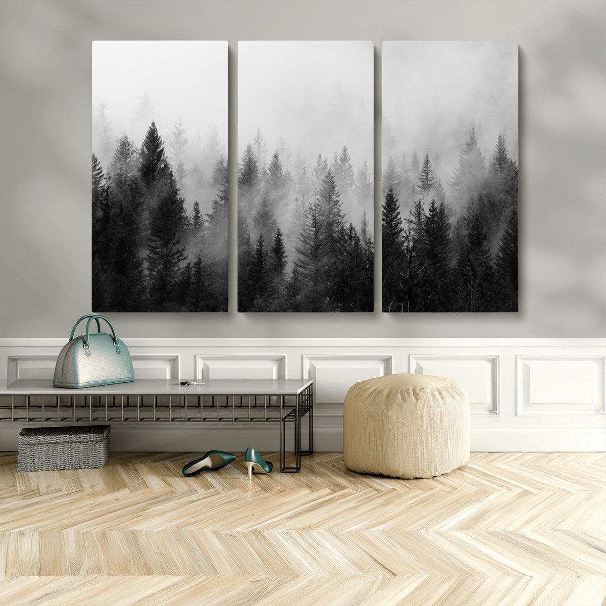Fogy Forest Canvas Wall Art Print - Mountain Wall Art with