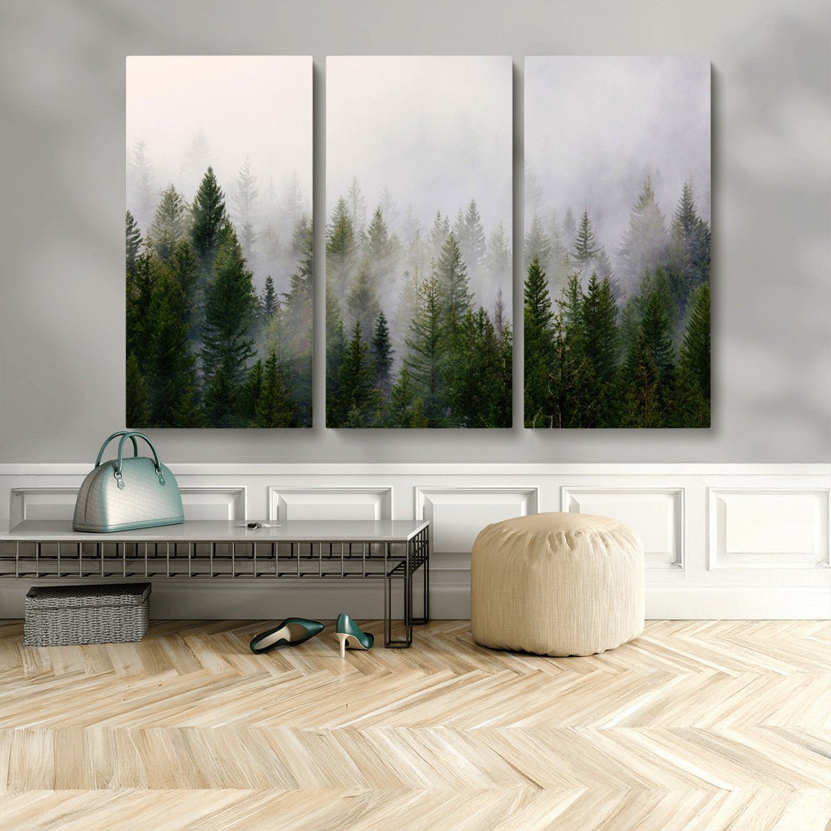Forest Wall Art Canvas Print | Foggy Forest Wall Art | Pine