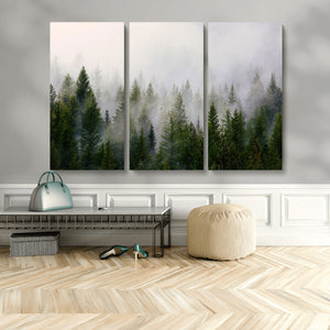 Forest Wall Art Canvas Print | Foggy Forest Wall Art | Pine