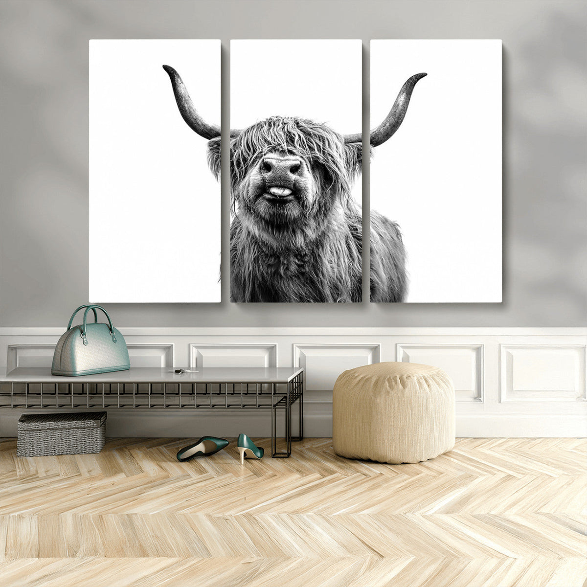 Fanny Scottish Highland Cow Cattle Art Print Farmhouse Wall