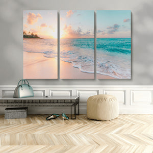 Beach Wall Art - Stunning Ocean Sunset Canvas Print with
