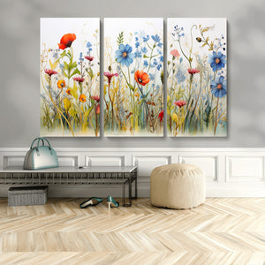 Colorful Wildflower Canvas Wall Art - Vibrant Floral