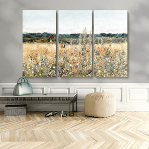 Wildflower Field Wall Art Canvas | Nature-Inspired Landscape