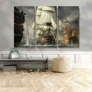 Pirate Ship War Wall Art Canvas Print