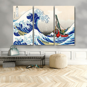 Katsushika Hokusai Kanagawa Giant Wave Wall Art Canvas Print