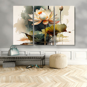 Lotus Flower Watercolor Canvas Print – A Symbol of Serenity