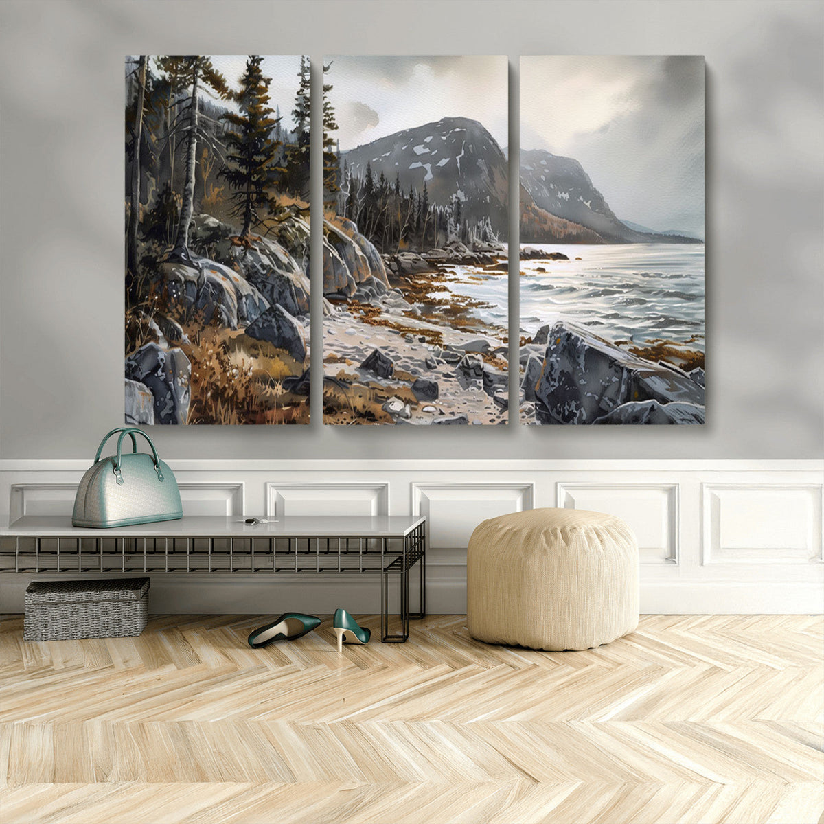 Serene Coastal View of Acadia National Park - Stunning