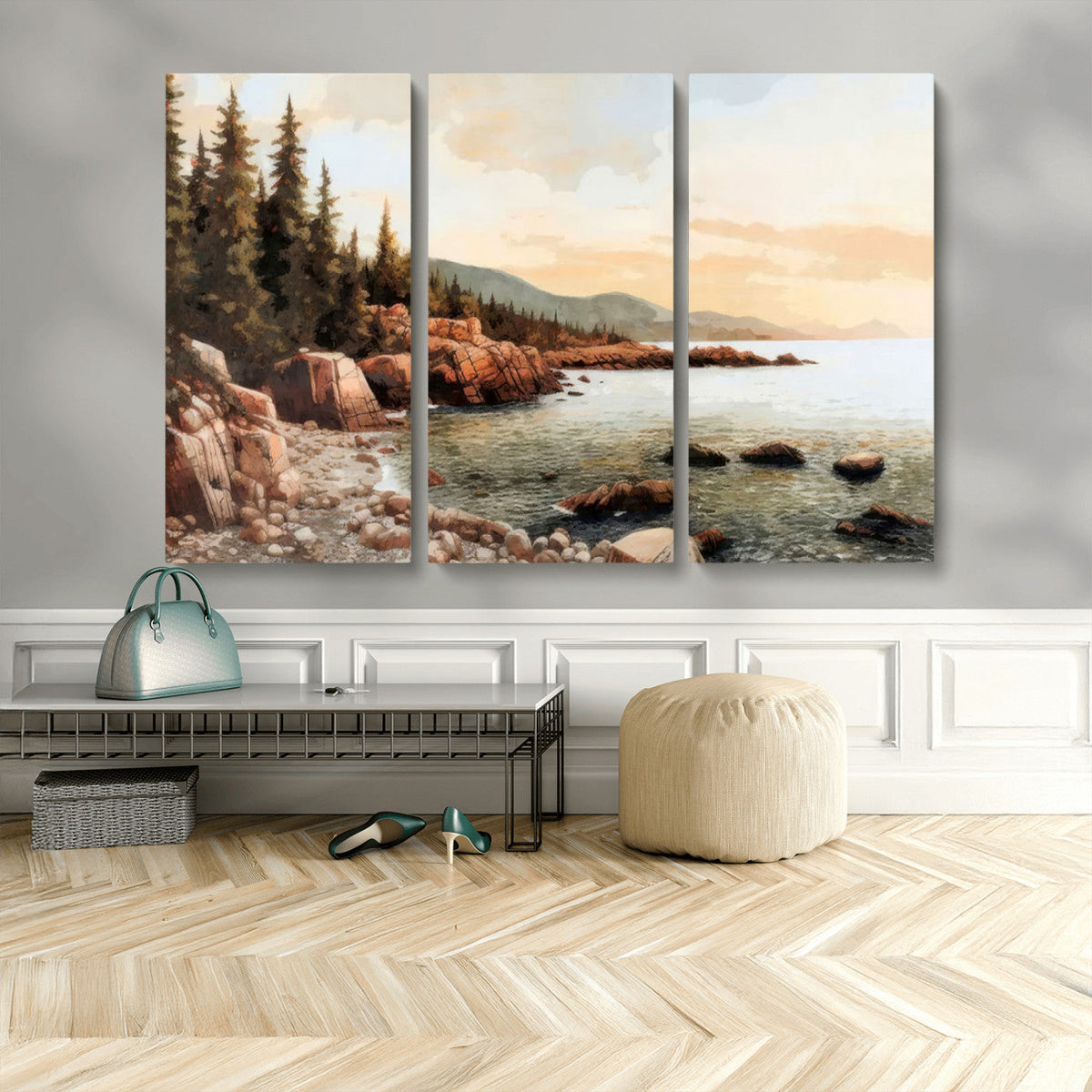 Serene Coastal View of Acadia National Park Wall Art -