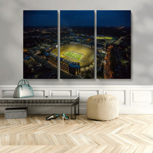Michigan Stadium Night Game Wall Art – Sports Arena Aerial