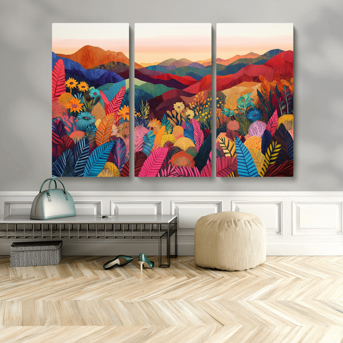 YAYOI KUSAMA Abstract Print - Landscape Canvas Wall Art