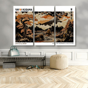 Modern Japanese Wall Art Canvas Print – Framed Abstract