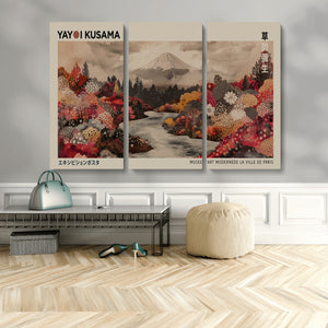 Modern Japanese Wall Art Canvas Print – Framed Abstract