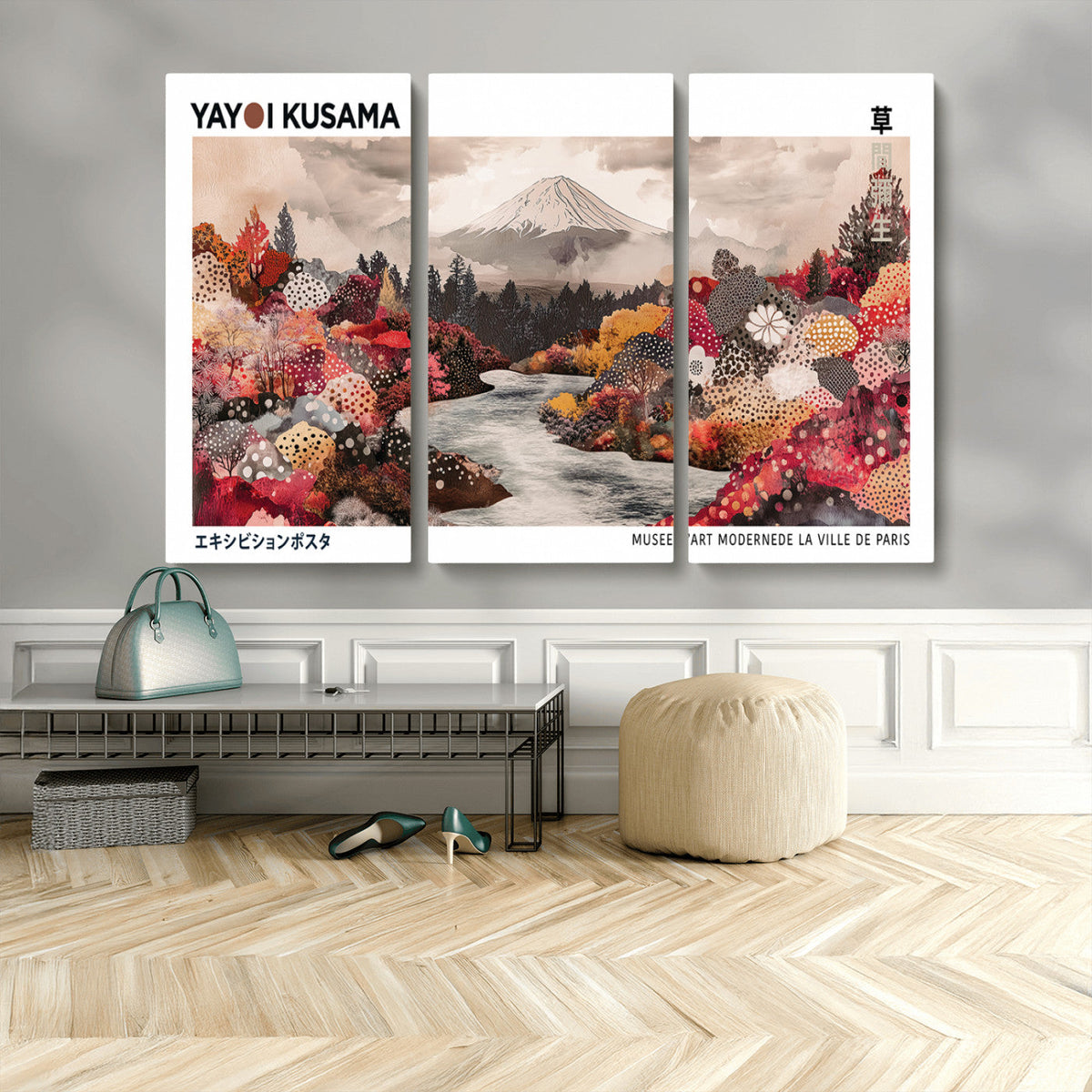 Modern Japanese Wall Art Canvas Print – Framed Abstract