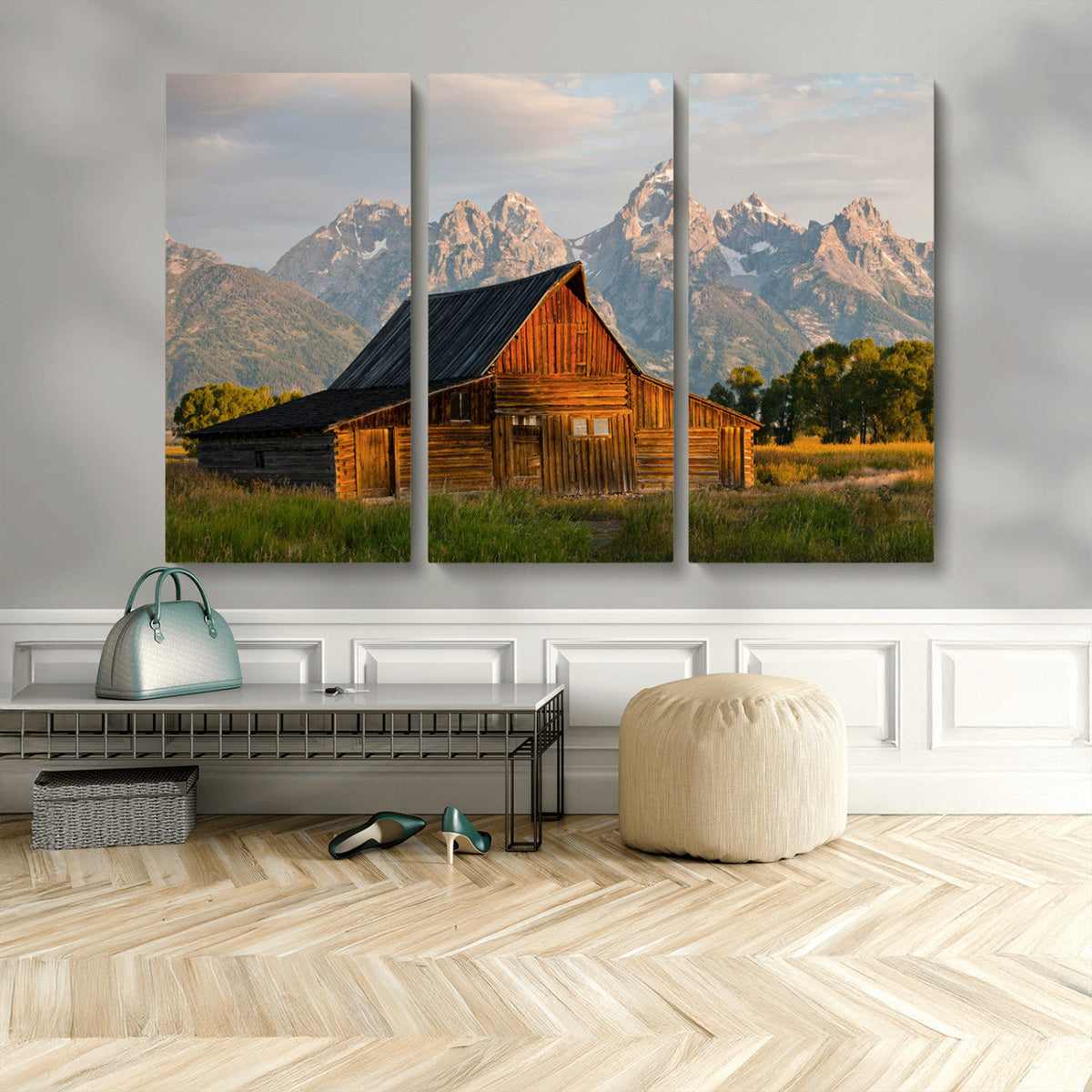 Rustic Barn Wall Art Canvas Print – Framed Grand Teton Park
