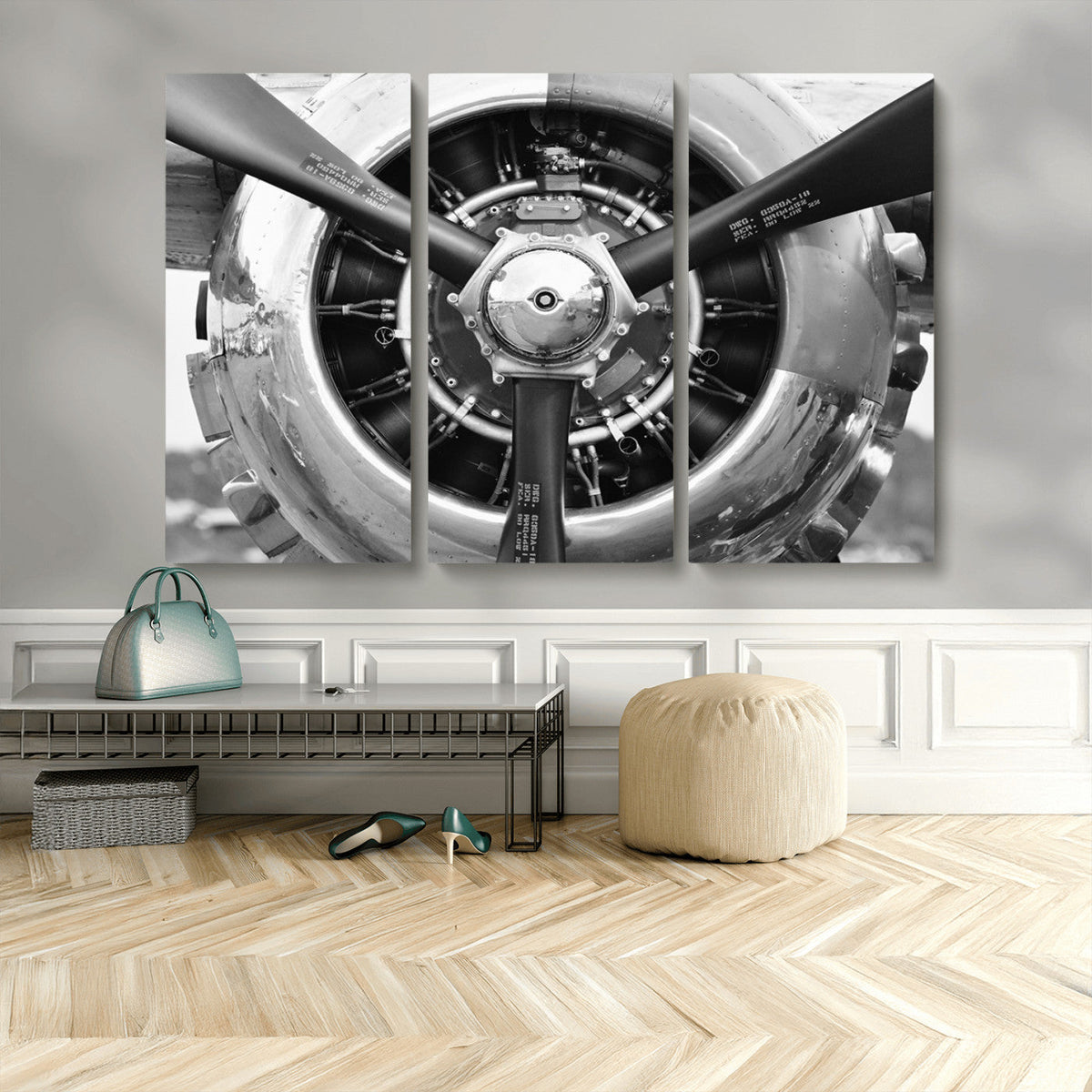 Vintage Airplane Wall Art Canvas Print