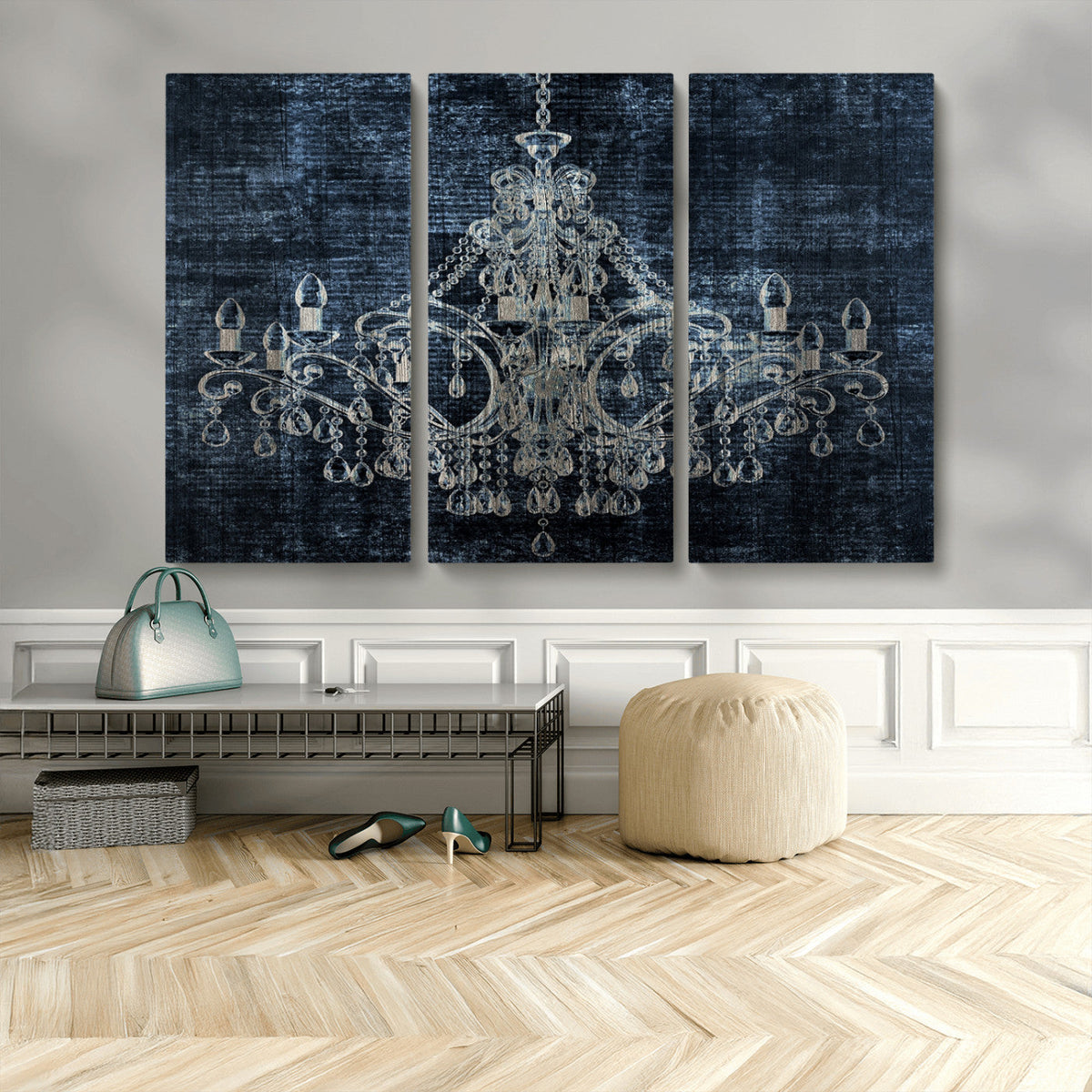 Dark Chandelier Wall Art Canvas Print