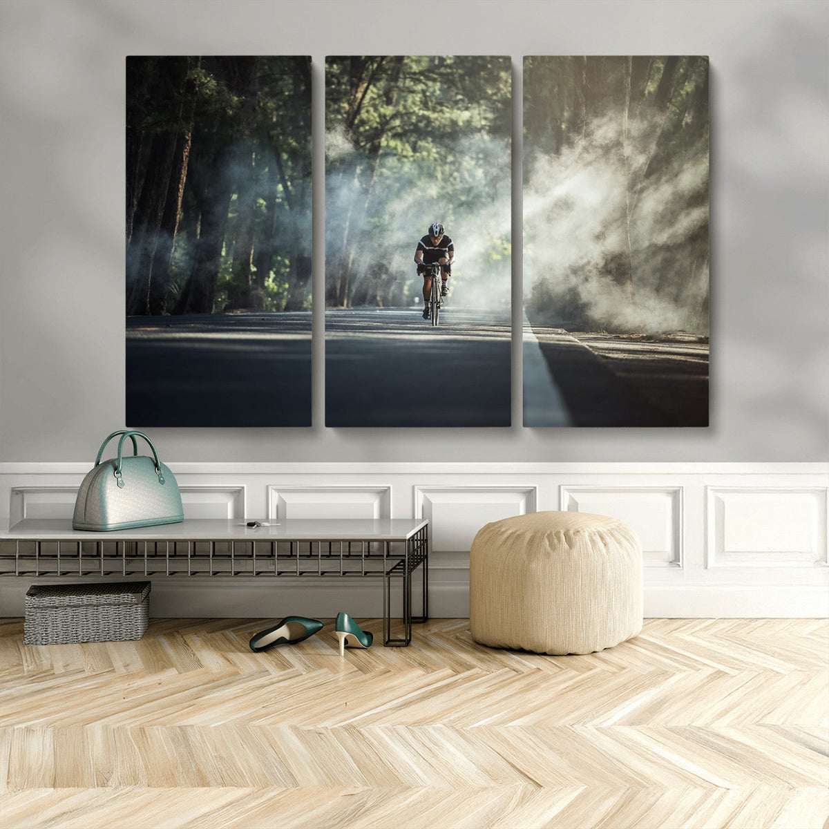 Cycling Road Bike in the Morning, Cycling Road Bike Canvas