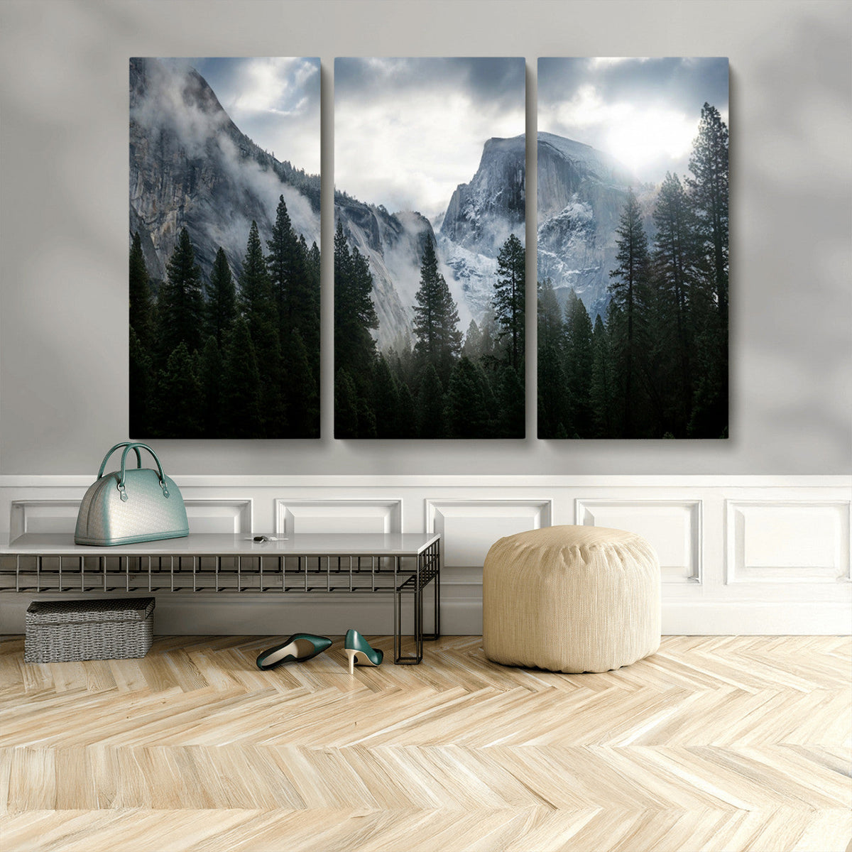 Yosemite National Park El Capitan Foggy Mountain Wall Art |