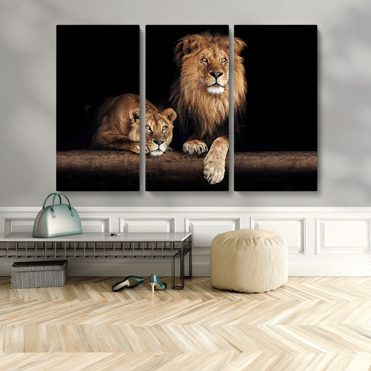 Lion Canvas Wall Art – Majestic Animal Print Artwork for