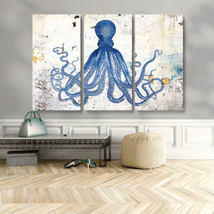 Octopus Canvas Wall Art | Coastal Marine Life Artwork for