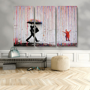 Banksy Wall Art Canvas Print, Framed Graffiti Art Picture