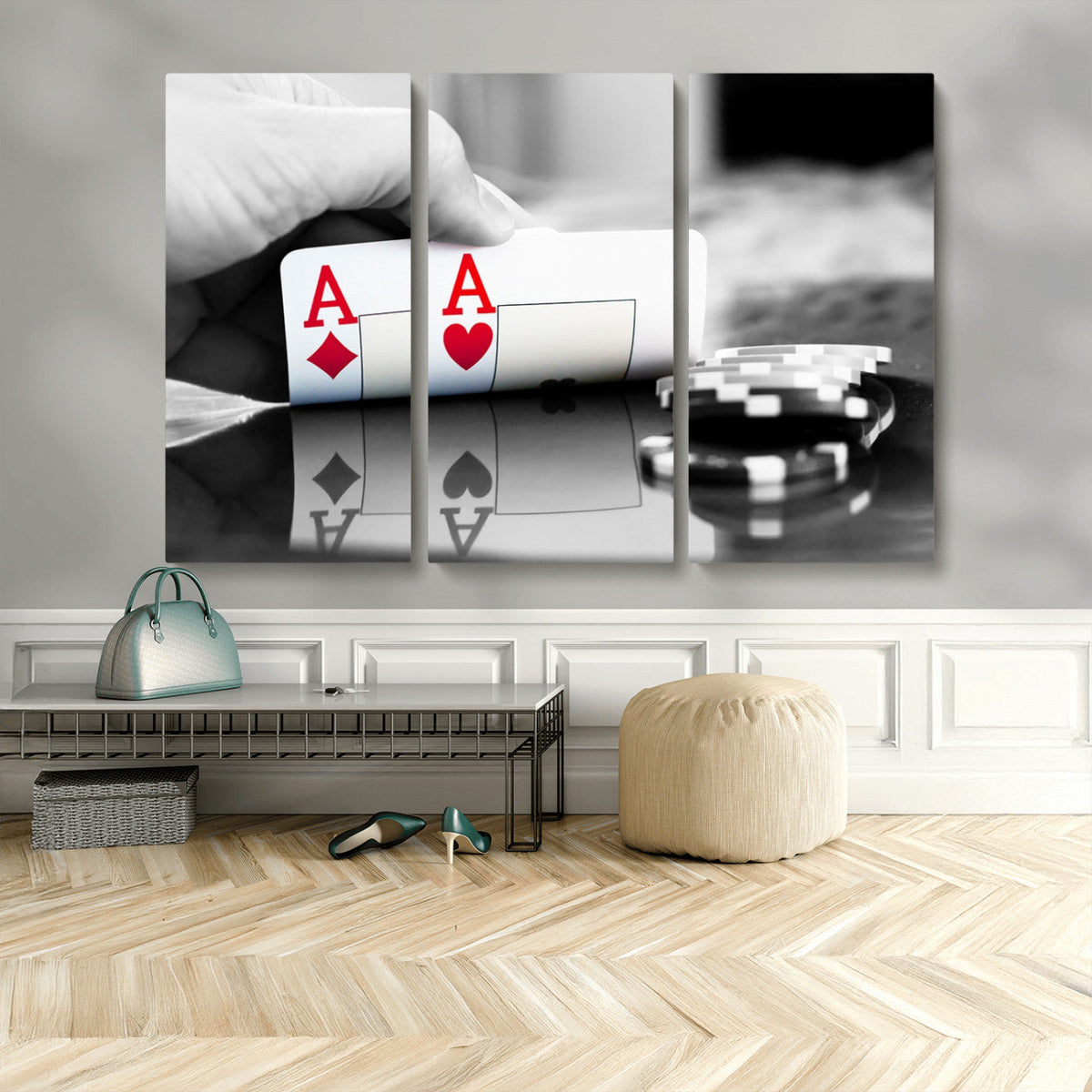 Aces Poker Art Poker Game Wall Art Canvas Print