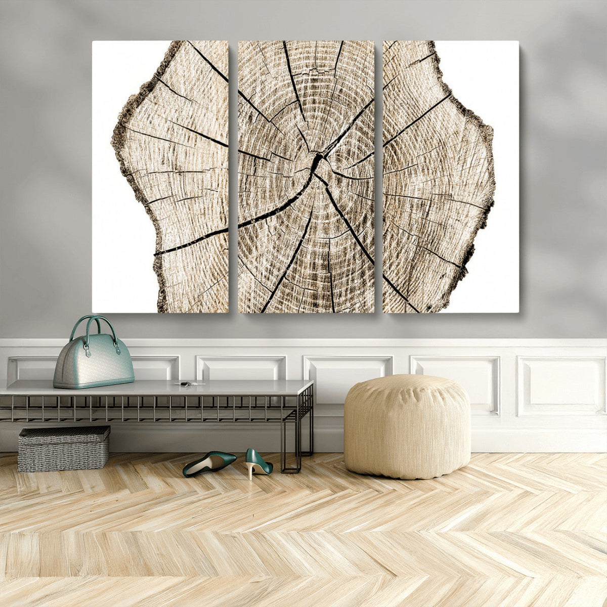 Abstract Wood Tree Ring Wall Art - Ready to Hang Minimalist