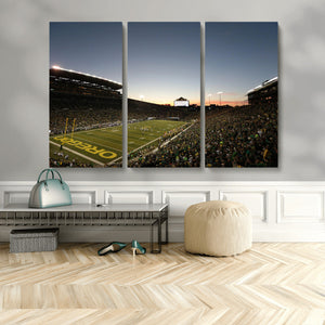 Oregon Ducks Football Team Print - Eugene Autzen Stadium