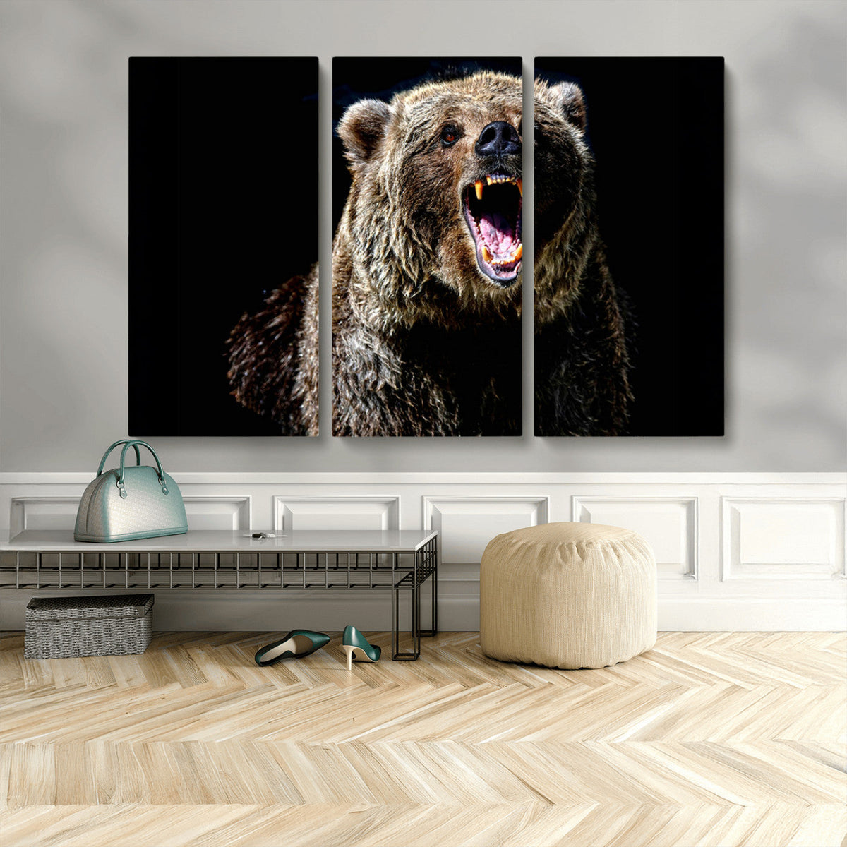 Grizzly Bear Canvas Print | Wildlife Wall Art for Cabin