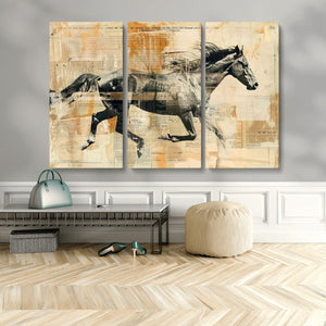 Chines Style Running Horse Western Wall Art | Farmhouse Wall