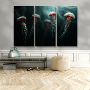 Abstract Jellyfish Wall Art Canvas Print