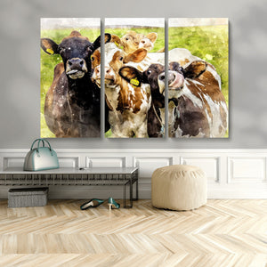Curious Cows Farmhouse Wall Art | Ready to Hang and Framed