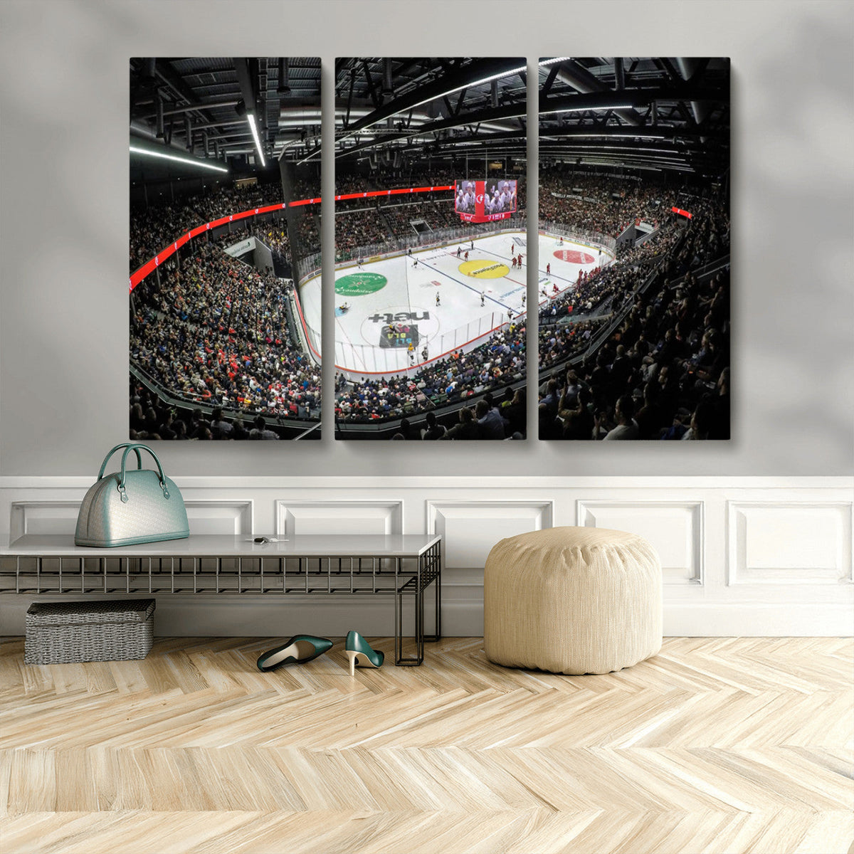 Vaudoise Lausanne Ice Hockey Arena Stadium Wall Art Canvas,