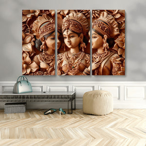 Indian Woman Statue Wall Art Canvas Print