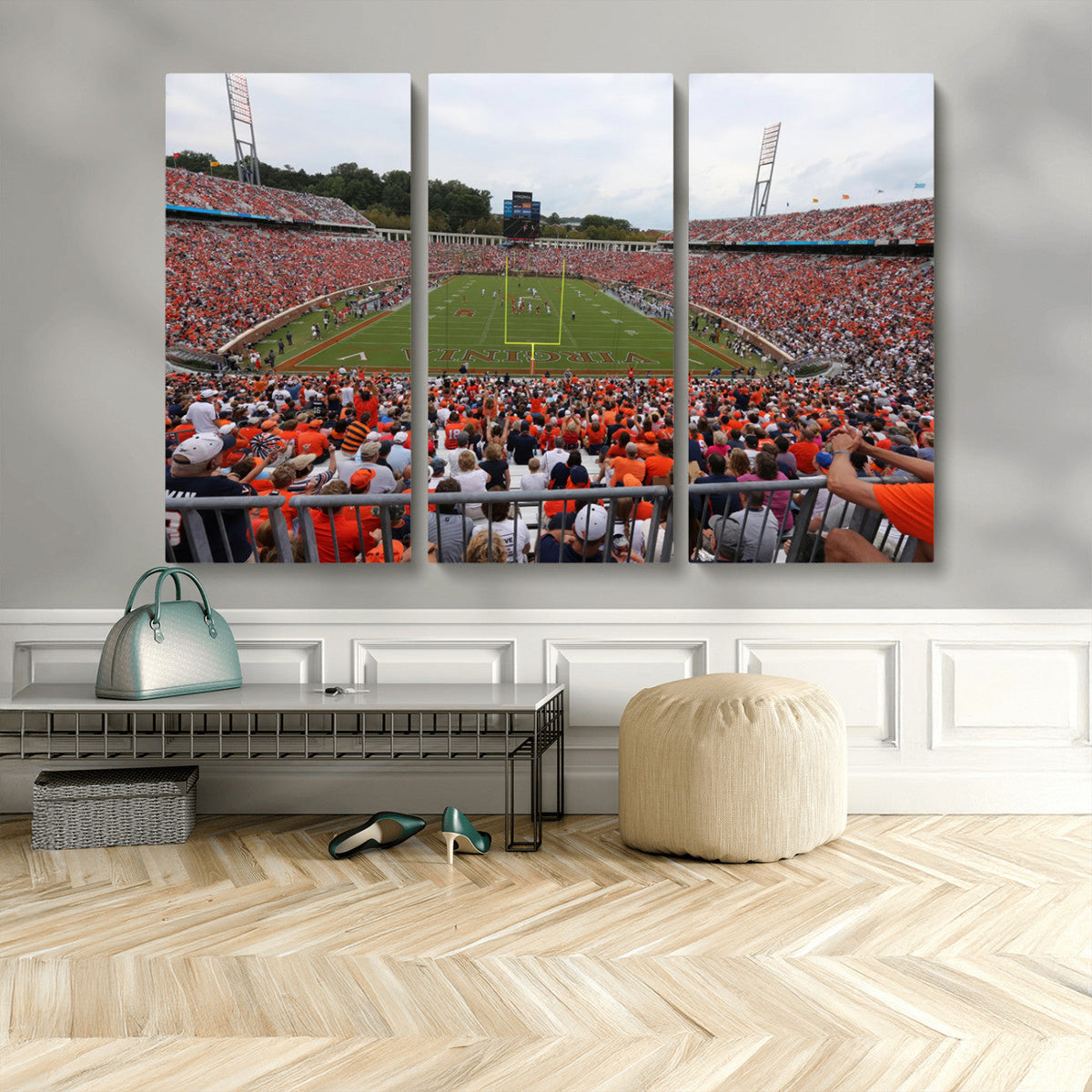 Virginia Cavaliers Football Team Print - Charlottesville Scott Stadium Print Wall Art Canvas