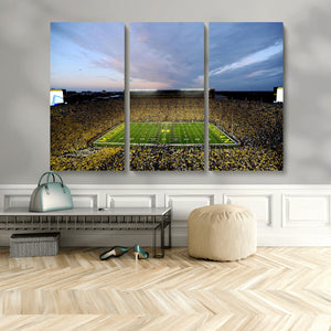 Michigan Stadium Wall Art Canvas Print, Vibrant Game Day