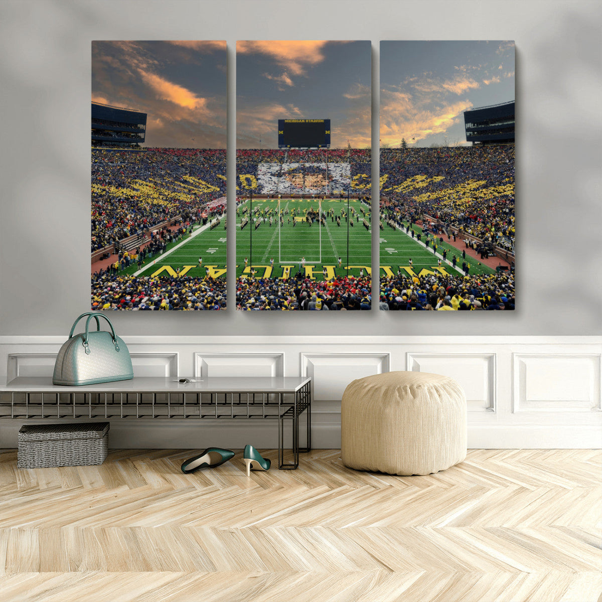 University of Michigan Wolverines Print Canvas, Football
