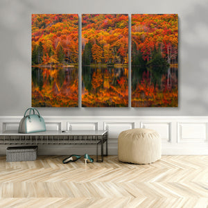 Fall Foliage Wall Art - Autumn Reflection Canvas Print,