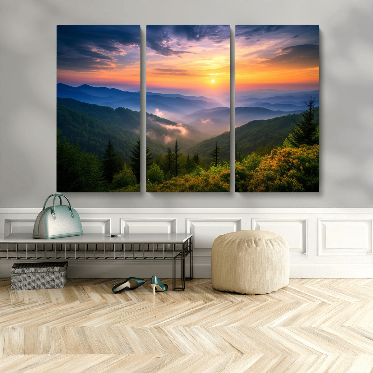 Majestic Mountain Sunrise Print | Landscape Wall Art |