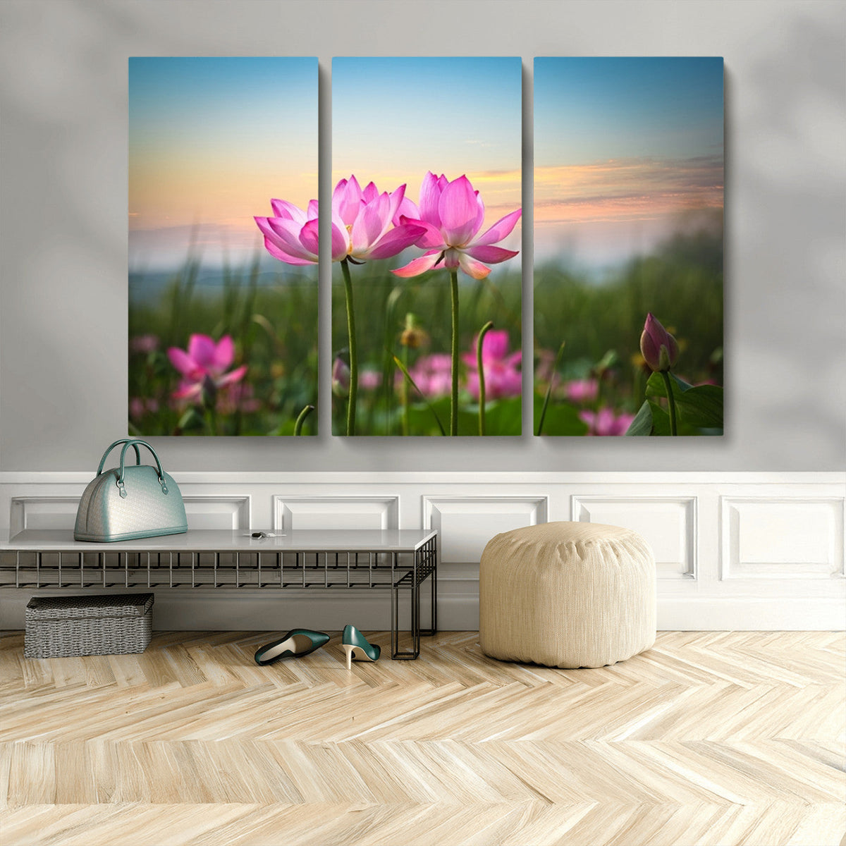 Pink Flower on the Mountain Canvas Print, Framed Pink Flower