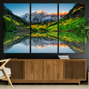 Majestic Snow-Capped Peaks Wall Art Canvas Print, Vibrant