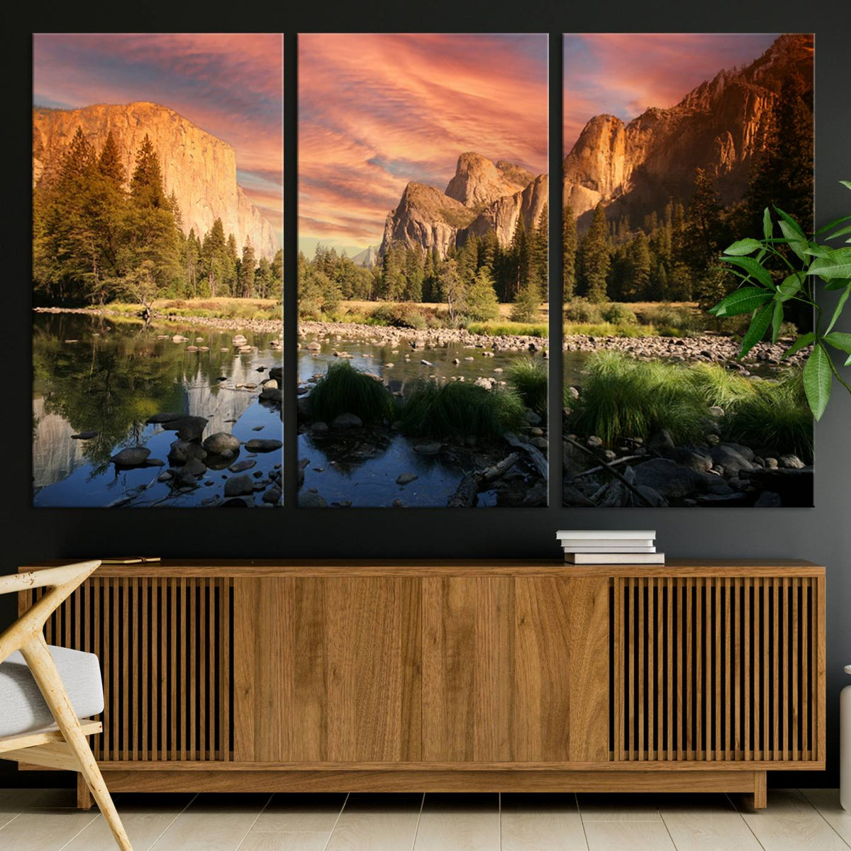 Yosemite Valley Wall Art, El Capitan Sunset Canvas Print,