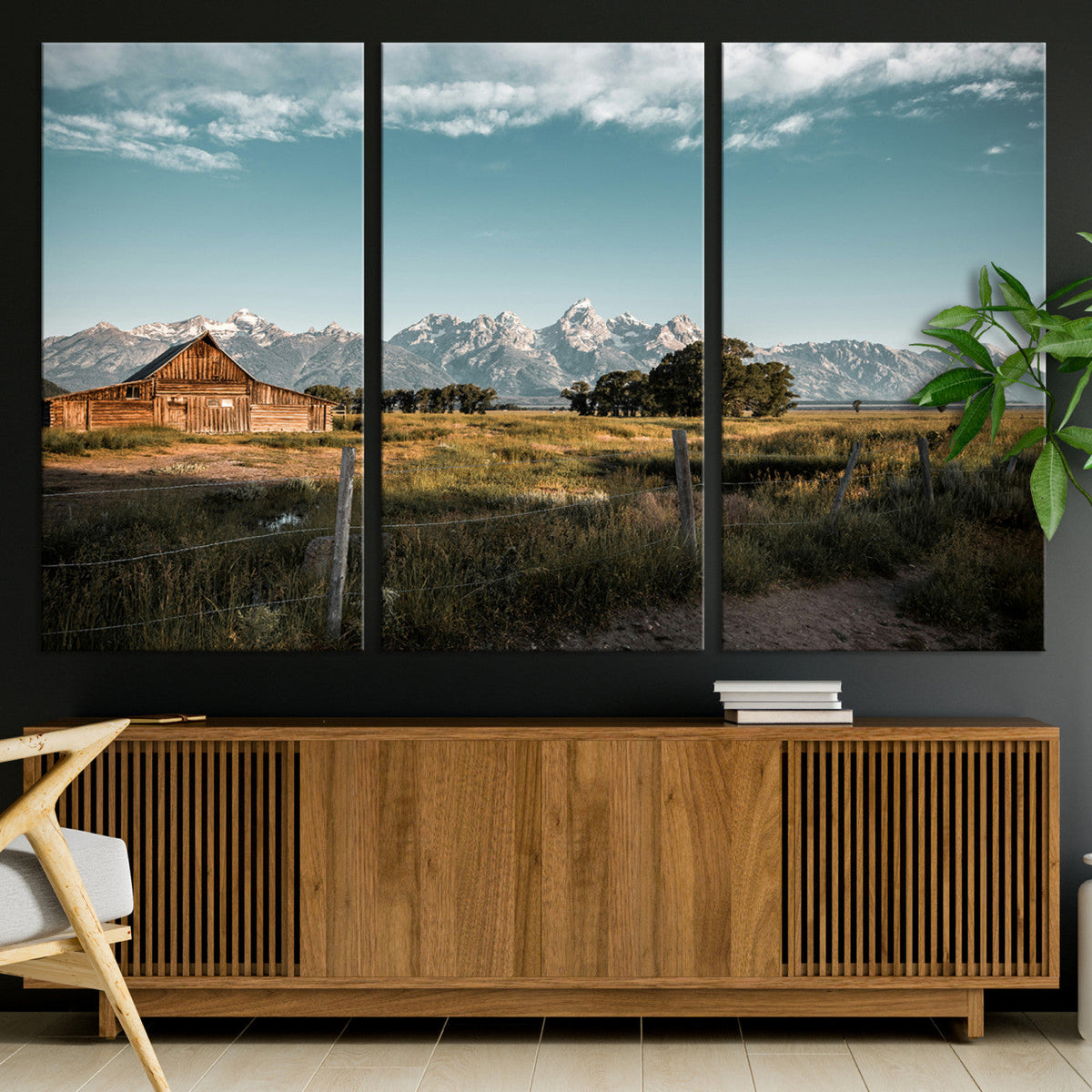 Rustic Farmhouse Wall Art Canvas Print – Teton Range Mormon