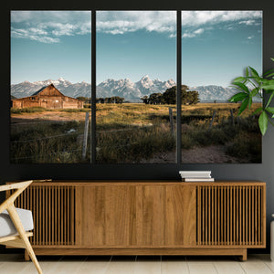 Rustic Farmhouse Wall Art Canvas Print – Teton Range Mormon