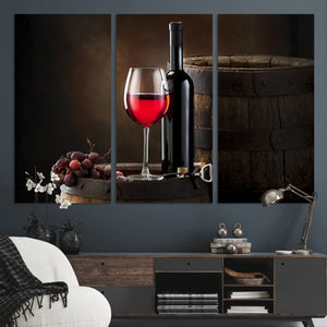 Red Wine and Bottle Canvas Print