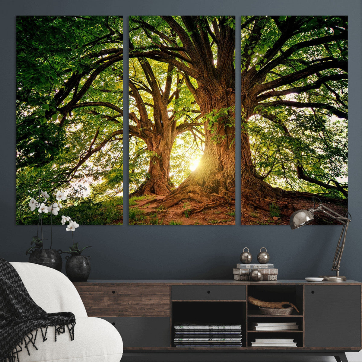 Majestic Ancient Tree Wall Art, NatureCanvas Print, Woodland