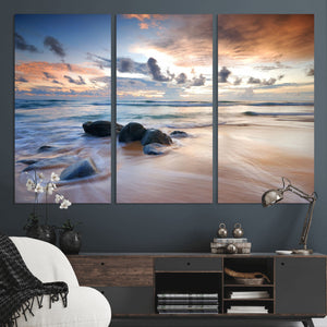 Serene Weather On The Beach Wall Art Canvas Print