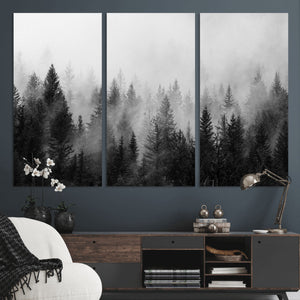 Fogy Forest Canvas Wall Art Print - Mountain Wall Art with