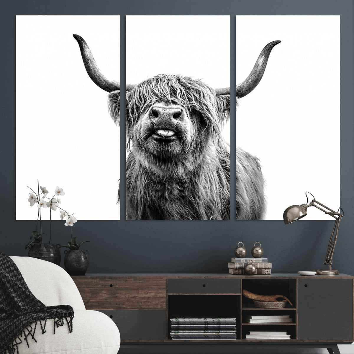 Fanny Scottish Highland Cow Cattle Art Print Farmhouse Wall